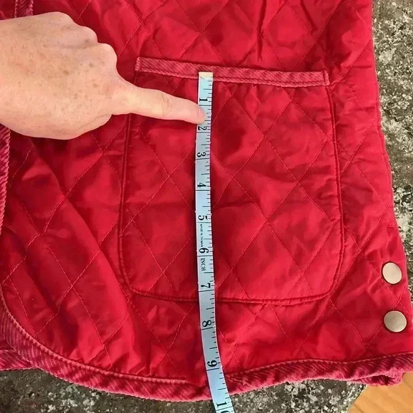 Cherokee Barn Jacket Red Quilted Corduroy Lightweight Chore Coat Womens Sz XL - Picture 11 of 12